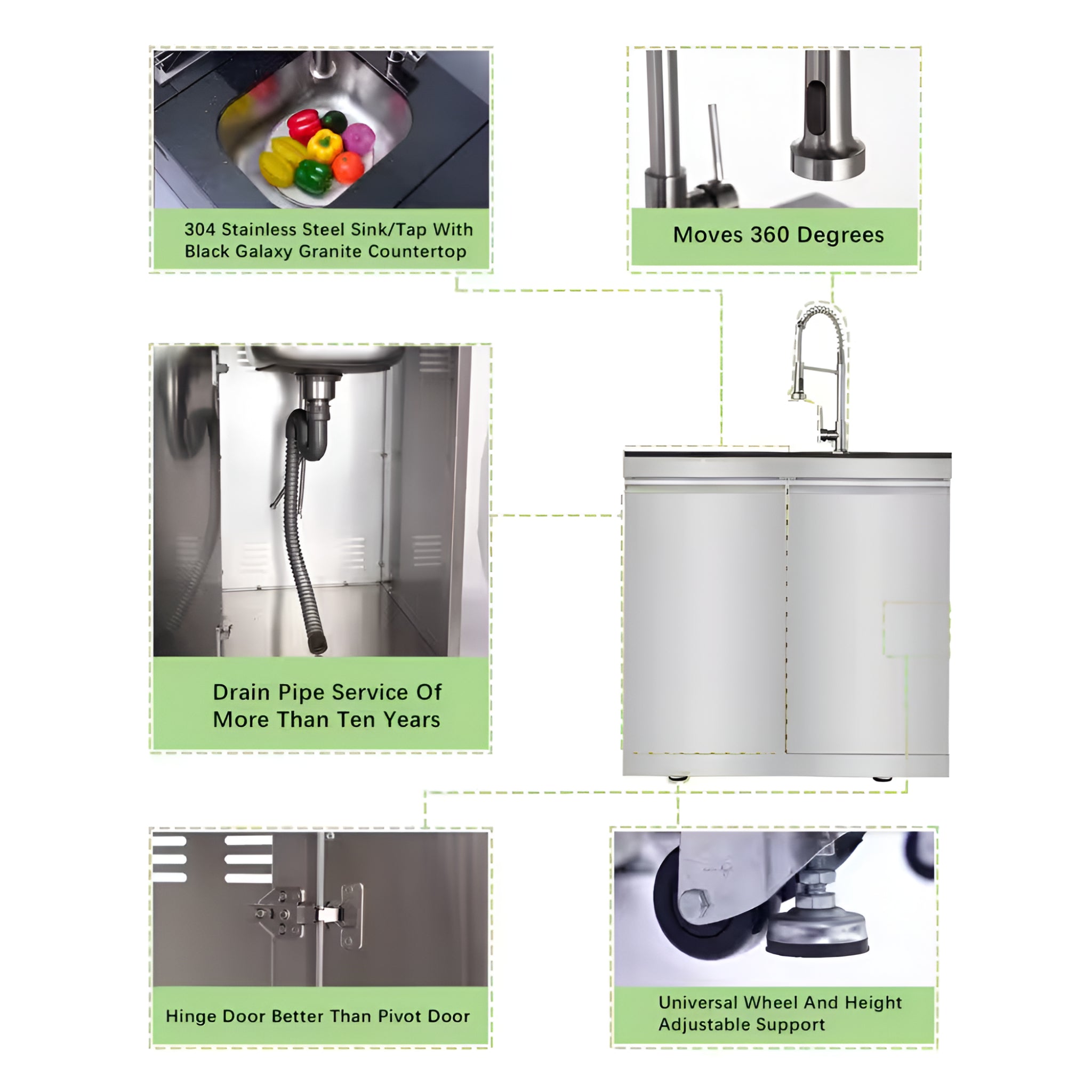 46 In. 4-Burner 72,000 BTU Stainless Steel Outdoor Kitchen BBQ Grill Island, Wine Refrigerator, Rotisserie, in Sliver