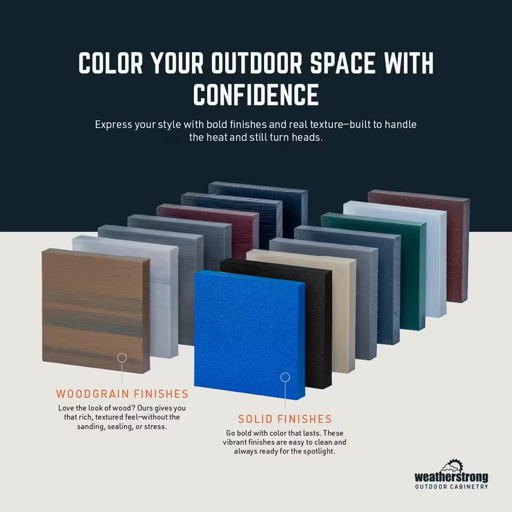 Miami Pitch Black 17-Piece 121.25 In. X 34.5 In. X 28 In. Outdoor Kitchen Cabinet Island Set