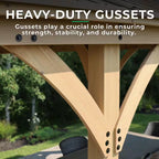 DIY Meridian 12 Ft. X 20 Ft. Cedar Wood Outdoor Gazebo Kit with Hartop Metal Roof - Permanent Covered Patio Shade